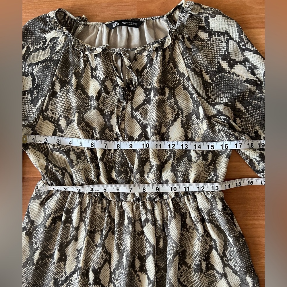 Zara Snake Print Long Sleeve Dress - Picture 3 of 8